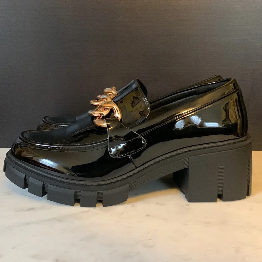 Tinstree Platform Patent Leather Loafers